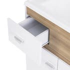 Kit Gabinete para Banheiro com Cuba e Espelho 56cm Branco e Carvalho Pop Sensea