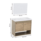 Kit Gabinete para Banheiro com Cuba e Espelho 62,5cm Berlin Sirius Cerocha