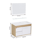 Kit Gabinete para Banheiro com Cuba e Espelho 63cm Berlin e Branco Procion Cerocha