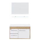 Kit Gabinete para Banheiro com Cuba e Espelho 63cm Berlin e Branco Procion Cerocha
