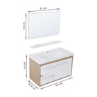 Kit Gabinete para Banheiro com Cuba e Espelho 63cm Berlin e Branco Procion Cerocha