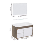 Kit Gabinete para Banheiro com Cuba e Espelho 63cm Munique e Branco Procion Cerocha