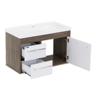Kit Gabinete para Banheiro com Cuba e Espelho 63cm Munique e Branco Procion Cerocha