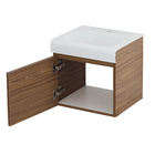 Kit Gabinete para Banheiro com Cuba e Espelho 39,5cm Branco e Marrom Pipa VB5061 VB Cristais
