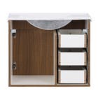 Kit Gabinete para Banheiro com Cuba e Espelho 63cm Freijó Ariana Astral