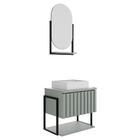 Kit Gabinete Para Banheiro Havai Com Cuba E Espelheira Ori