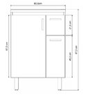 Kit Gabinete Para Banheiro Kira Em Mdf Com Cuba Esculpida De