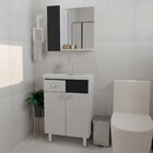 Kit Gabinete Para Banheiro Zoe Em Mdf Branco Com Cuba De Marm