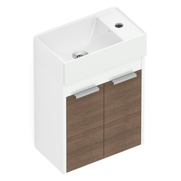 Kit Gabinete Saveiro 2 Portas 40x22 Com Lavatório Integrado C