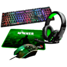 Kit Gamer 4 Em 1 Teclado + Mouse +  Headset + Mousepad Led P2