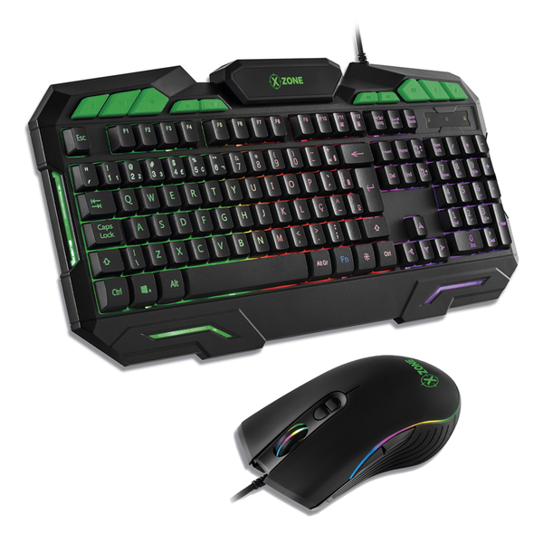 kit gamer com fio teclado led abnt2 mouse xzone gtc 01