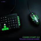 Kit Gamer Teclado E Mouse Para Ambidestro Ergonômico