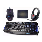 Kit Gamer Teclado Iluminado E Mouse 2400 Dpi E Fone Headset
