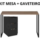 Kit Games Mesa + Gaveteiro Com 3 Gavetas Para Quarto Para Org