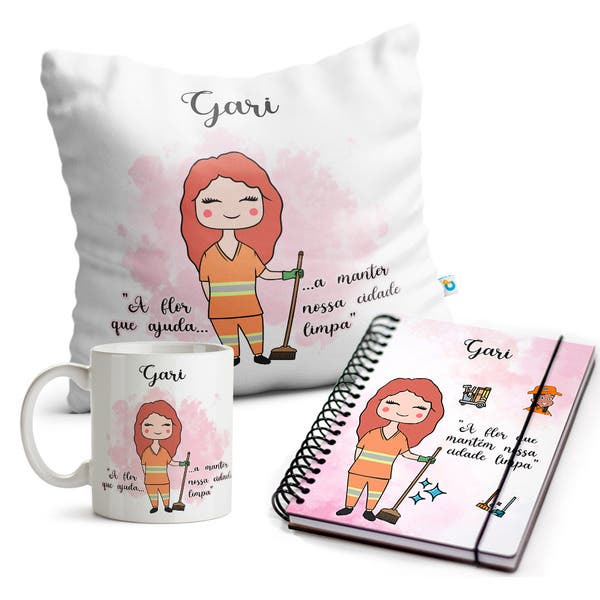 Kit Gari Feminino Caneca Almofada E Agenda Cabelo:ruivo | Leroy Merlin