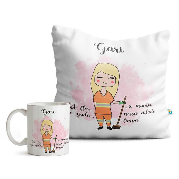 Kit Gari Feminino Caneca E Almofada - Loiro Liso | Leroy Merlin