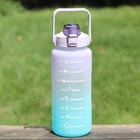 Kit Garrafa De Água 2l + 700 Ml Marcador De Tempo Azul