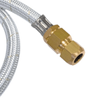 Kit Gás Glp Registro E Mangueira 2 Metro 3/8 Em Aço Inox 304