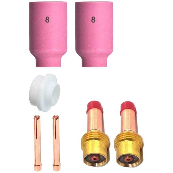 Kit Gás Lens 2,4 - 2 Difusor Tig Gás Lens Leve 2,4mm 45v26 +