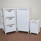 Kit Gaveteiro 3 Gavetas Cesto De Roupas 30x60 E Lixeira 20x30