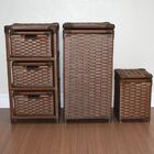 Kit Gaveteiro 3 Gavetas Cesto De Roupas 30x60 E Lixeira 20x30