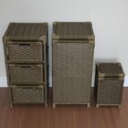 Kit Gaveteiro 3 Gavetas Cesto De Roupas 30x60 E Lixeira 20x30