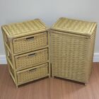 Kit Gaveteiro 3 Gavetas E Cesto Roupas Fibra Sintética 38x28x