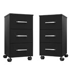 Kit Gaveteiro Para Escritório 3 Gavetas E Rodízios Pietra Pre