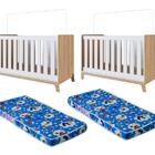Kit Gemeos 02 Berços Mini Cama Favo De Mel Com Colchões Itapu