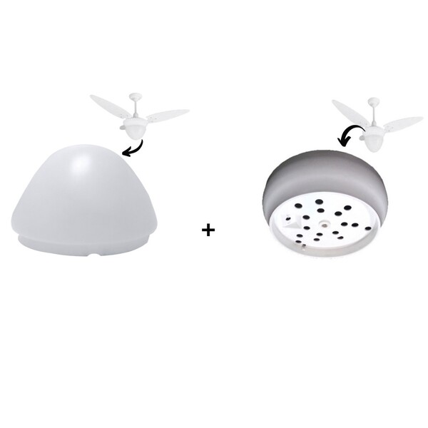 Kit Globo Lunar + Plafon Lunar Para Ventilador De Teto Arge