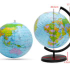 Kit Globo Terrestre Inflável + Lupa E Atlas Escolar Em Portug