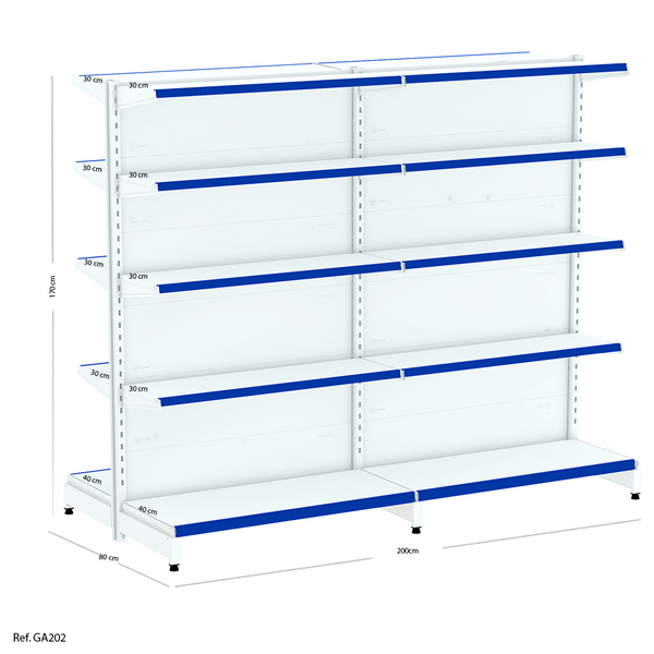 Kit Gondola Flex Centro 2m + 1 Inicial + 1 Continuação