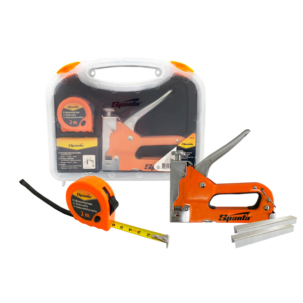 Kit Grampeador Com Grampo + Trena - Sparta