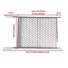 Kit Grelha Inox 70x50 E 3 Espetos 70cm E Pegador Carnes Inox