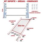 Kit Grelha Inox 70x50 Mais Suporte De Inox Barras Alumínio