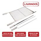 Kit Grelha Moeda Inox 70x60 + Espetos Espada Duplo Churrasco