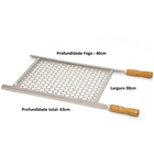 Kit Grelha Parrilla Tipo Argentina + Grelha Moeda - Pequena 3