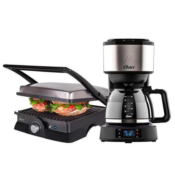 Kit Grill Inox E Cafeteira Day Light Programável Oster 220v