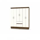 Kit Guarda Roupa 6pts Multiuso E Cômoda Imbuia Champanhe