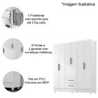 Kit Guarda-roupa Casal 6 Portas Com Cômoda 4 Gavetas Lisa Bra