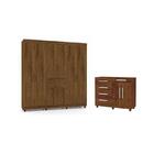 Kit Guarda Roupa E Cômoda Sirius Imbuia