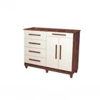 Kit Guarda Roupa E Cômoda Sirius Imbuia Champanhe