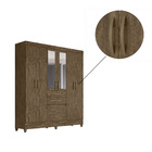 Kit Guarda Roupa Escorpião E Cabeceira Emporium Castanho Wood