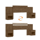 Kit Guarda Roupa Escorpião E Cabeceira Emporium Castanho Wood