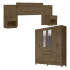Kit Guarda Roupa Escorpião E Cabeceira Emporium Castanho Wood