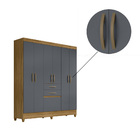 Kit Guarda Roupa Escorpião E Criado Mudo Bella Freijó Cinza T