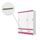 Kit Guarda Roupa Héstia E Criado Mudo Bella Branco E Rosa Tan