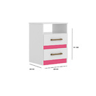Kit Guarda Roupa Héstia E Mesa De Cabeceira Bella Branco Rosa