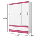 Kit Guarda Roupa Héstia E Mesa De Cabeceira Bella Branco Rosa