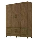 Kit Guarda Roupa Ms 912 + Cômoda Ms 913 Castanho